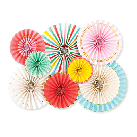 Multicolored party fans