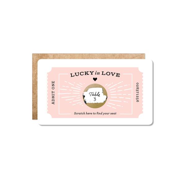 TICKET SCRATCH-OFF PLACE CARDS
