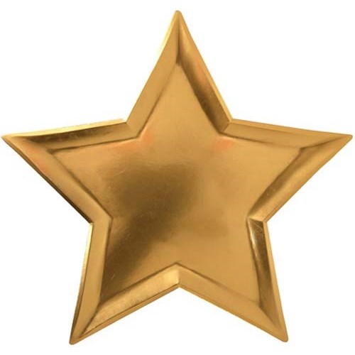 Large Gold Star Plates Meri Meri