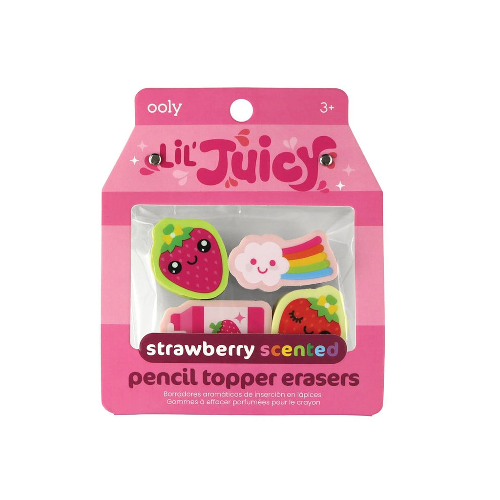 Lil' Juicy STrawberry Scented Pencil Topper Erasers OOLY