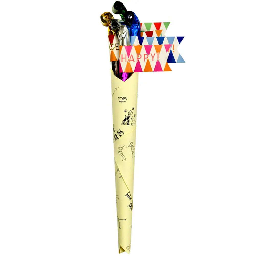 Long Stem Blower Bouquet With Party Pennants - Tops Malibu