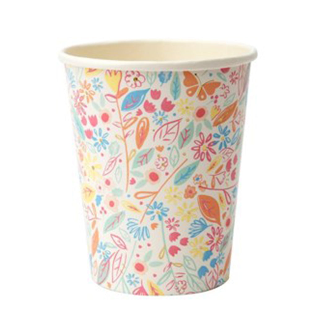 Magical princess floral party cups