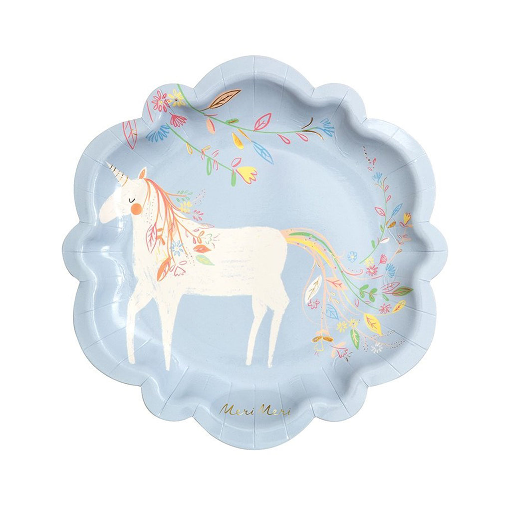 Magical princess unicorn party plates