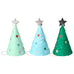 FRINGED CHRISTMAS TREE PARTY HATS (SET OF 6)