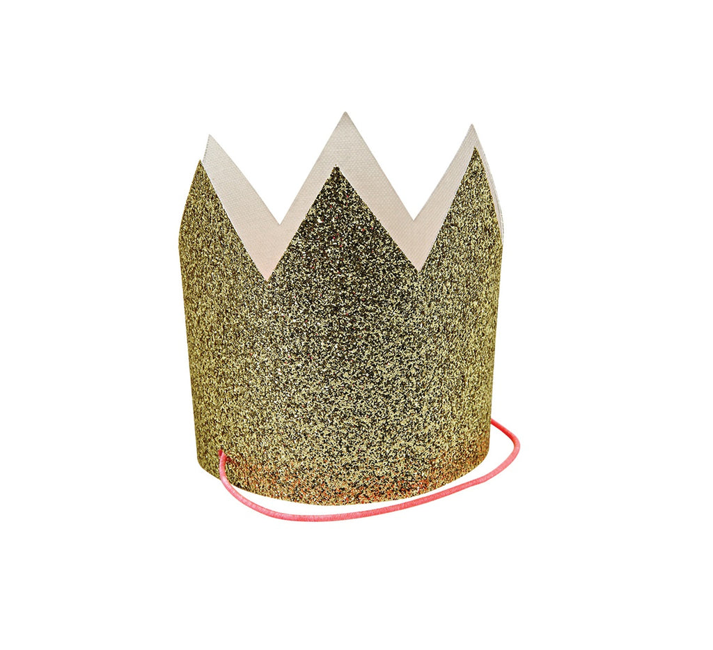 Gold Glitter Party Crowns
