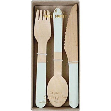 Wooden Cutlery Set Mint Meri Meri