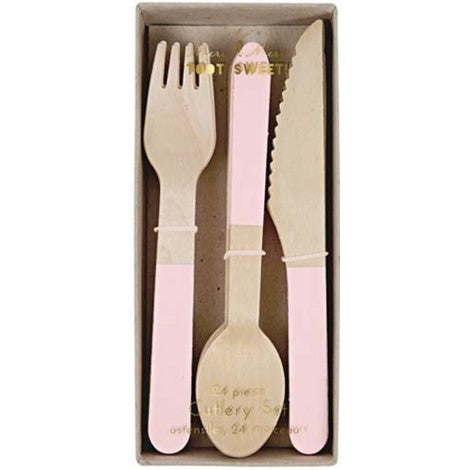 Light Pink Wooden Cutlery Set