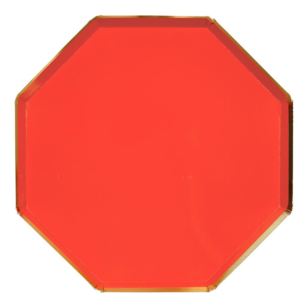 RED OCTAGONAL LARGE PLATES