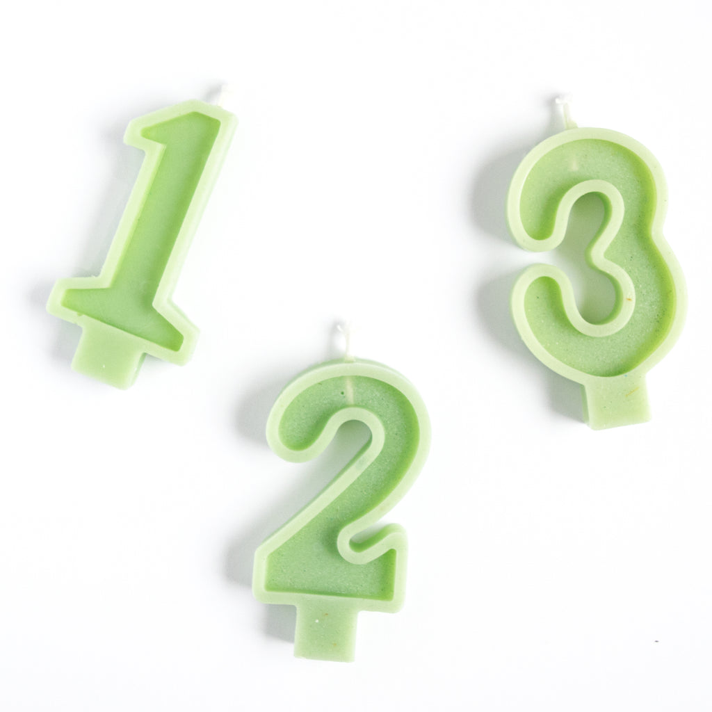 Retro Number Candles - Mint - Bash Party Goods