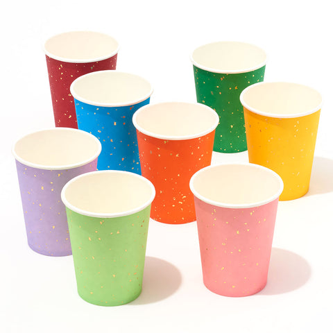 Multicolor Gold Fleck Party Cups