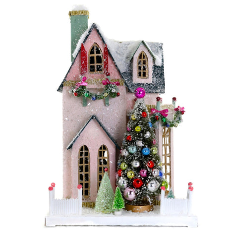 No Place Like Home For The Holidays Pink Miniature House Cody Foster