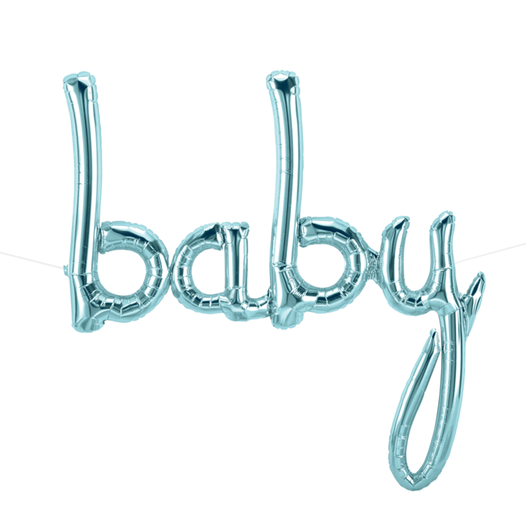 BABY SCRIPT PASTEL BLUE 31"
