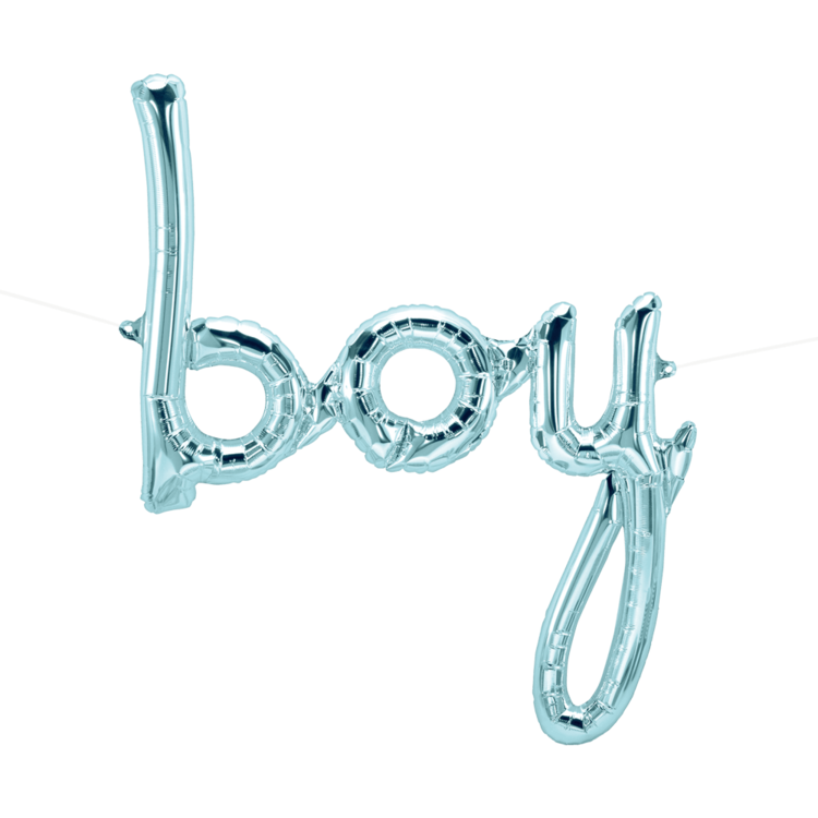 BOY SCRIPT PASTEL BLUE 22"