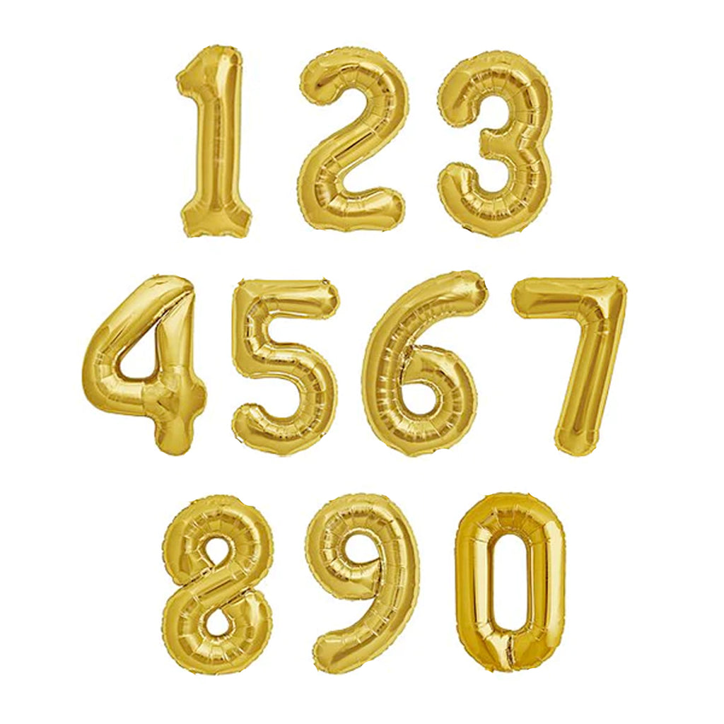 GOLD FOIL NUMBER BALLOON 34"