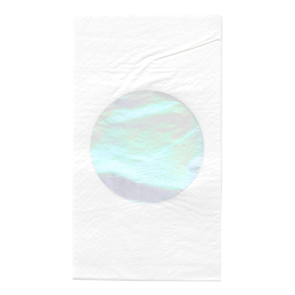 IRIDESCENT SILVER DOT DINNER NAPKINS