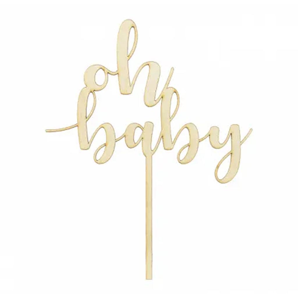 "Oh Baby" WOODEN CAKE TOPPER