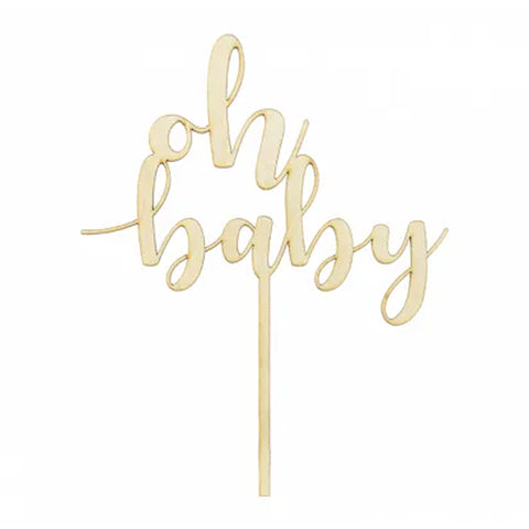 "Oh Baby" WOODEN CAKE TOPPER