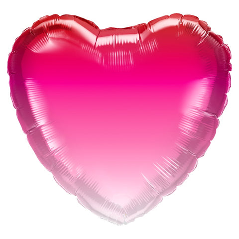 Magenta Pink Ombre Heart Foil Balloon