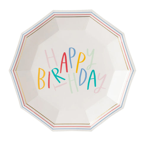 Happy Birthday Hexagon Plates Oui Party My Mind's Eye