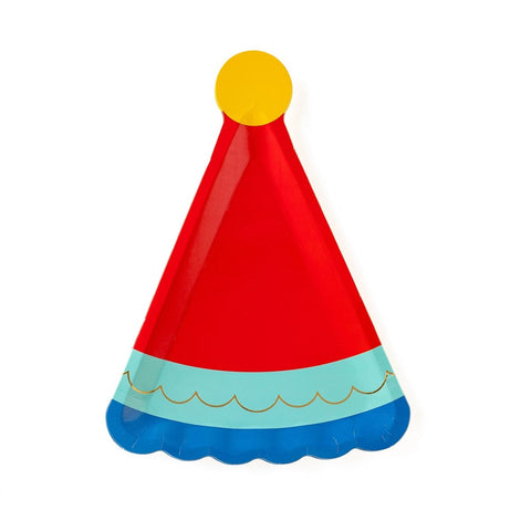 Red and Blue Party Hat Plates