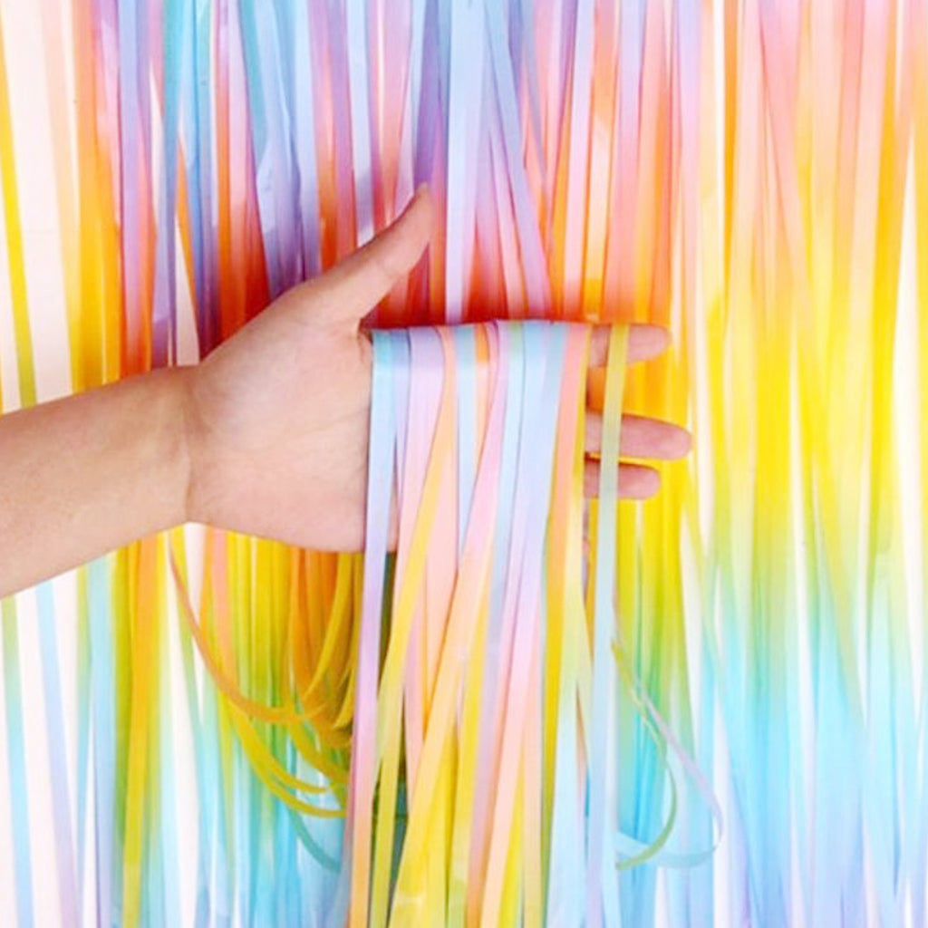 Pastel Fringe Rainbow Curtain