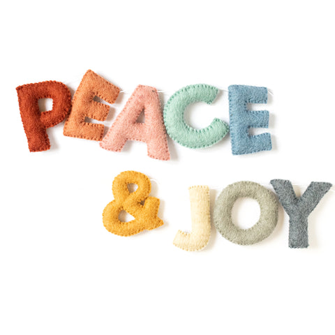 PEACE & JOY Felt Letter Garland