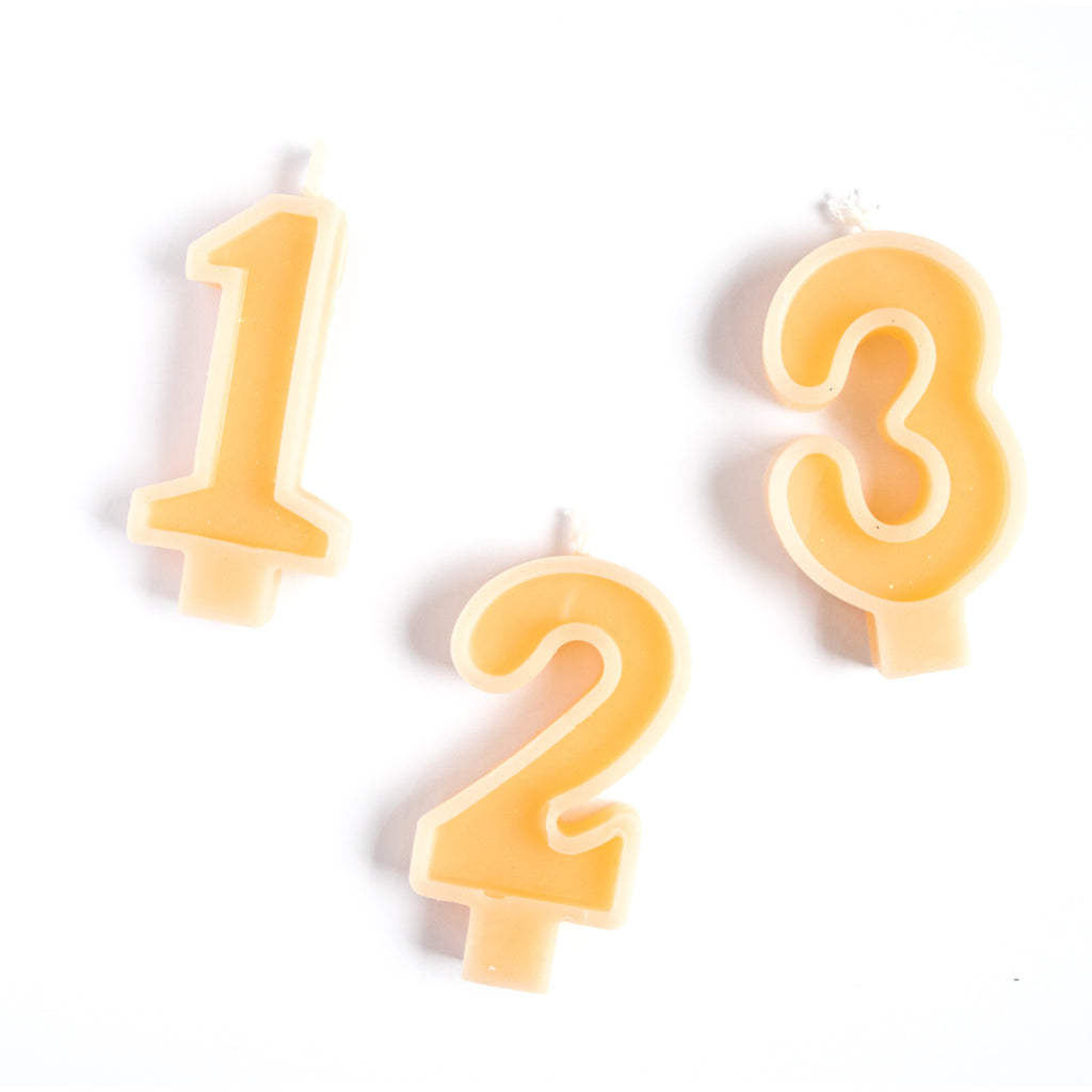 Retro Number Candles - Peach - Bash Party Goods