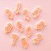 Retro Number Candles - Peach - Bash Party Goods