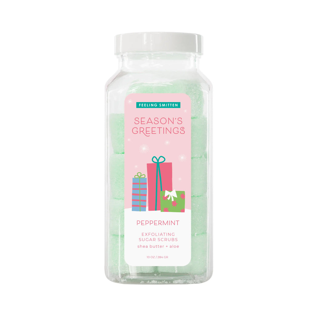 Peppermint Exfoliating Sugar Scrub Cube Jar - Feeling Smitten