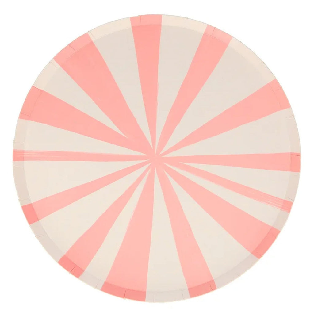 Pink Stripe Side Plates Meri MeriPink Stripe Large Plates - Meri Meri