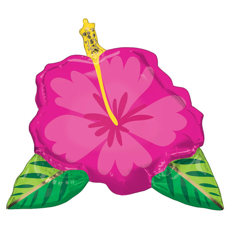 Pink Tropical Hibiscus Foil SuperShape Balloon  