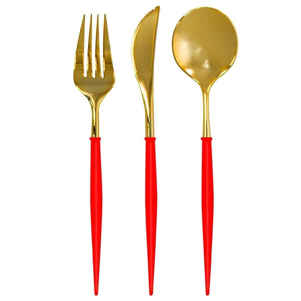 Red and Gold Sophistiplate Bella Reusable Cutlery
