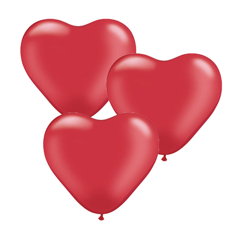 RUBY RED 11" HEART BALLOON BUNDLE