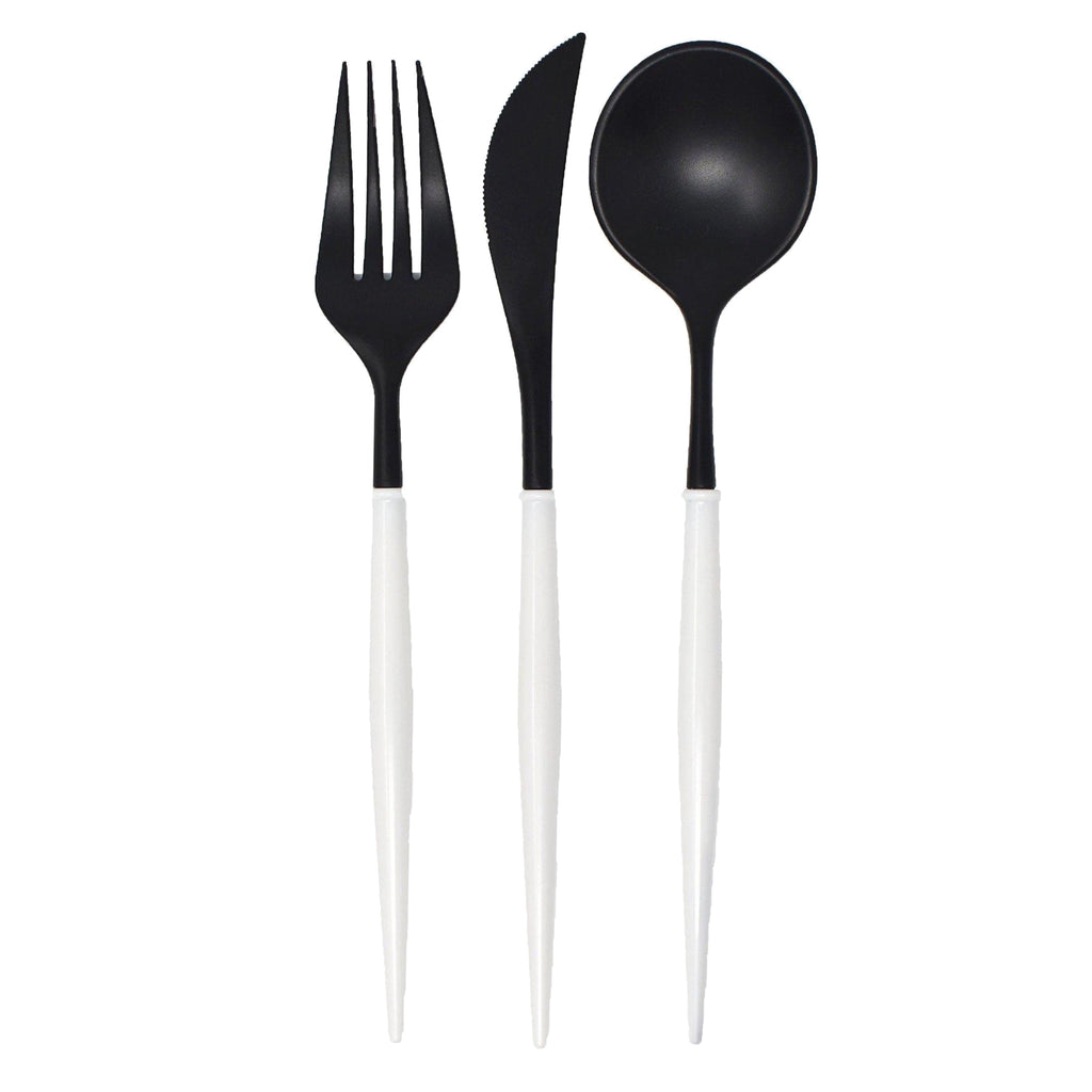 Sophistiplate Bella Black and White Cutlery