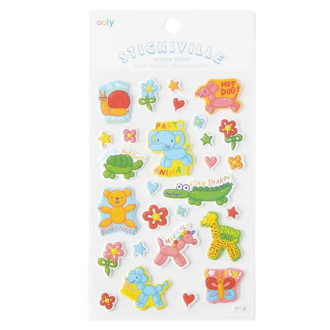 Stickiville Puffy Balloon Animal Stickers - Ooly
