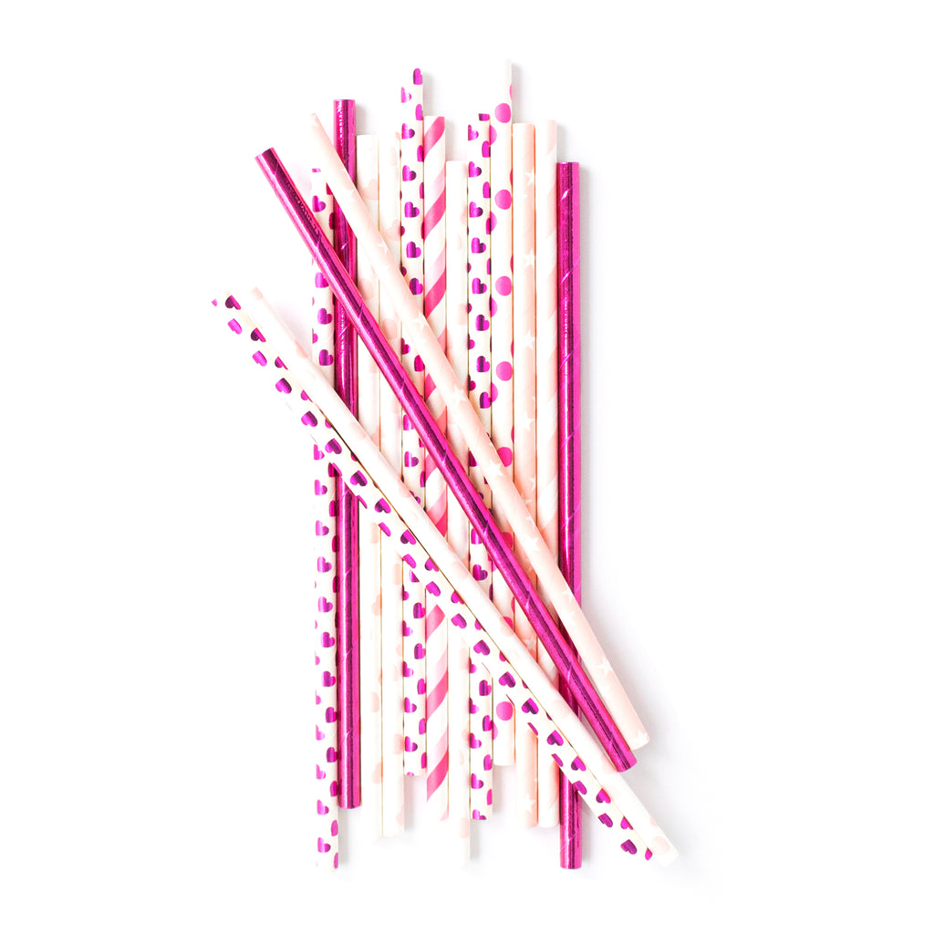 Sweetheart Mix Paper Straws Valentines Day