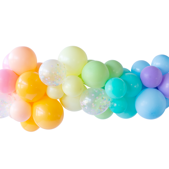 Whimsy Pastel Rainbow Confetti Balloon Garland