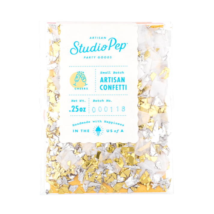 Cheers Gold and SIlver Confetti Studio Pep