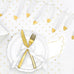 Gold tipped white feather paper garland