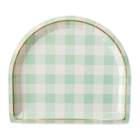 Mint Gingham Arch Plates Oh Its Perfect