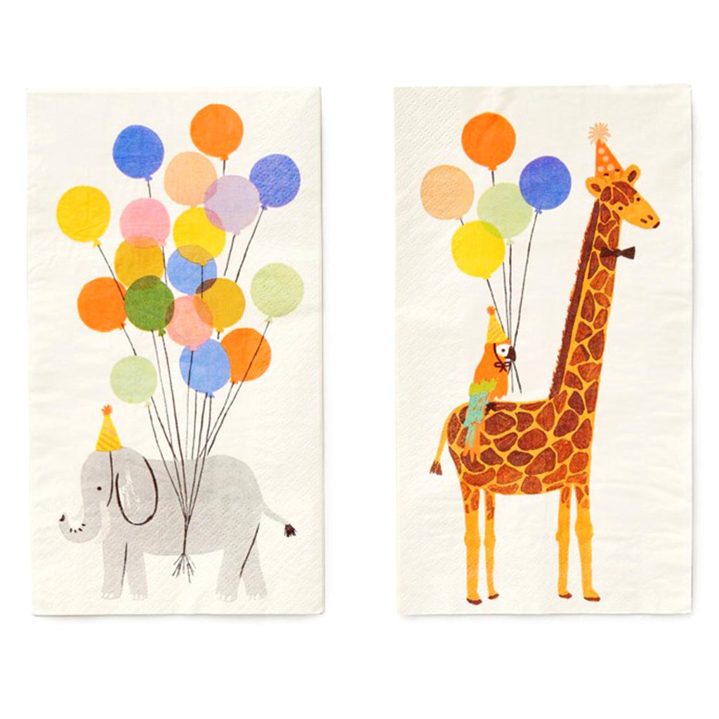 Party Animals Dinner Napkins with balloons