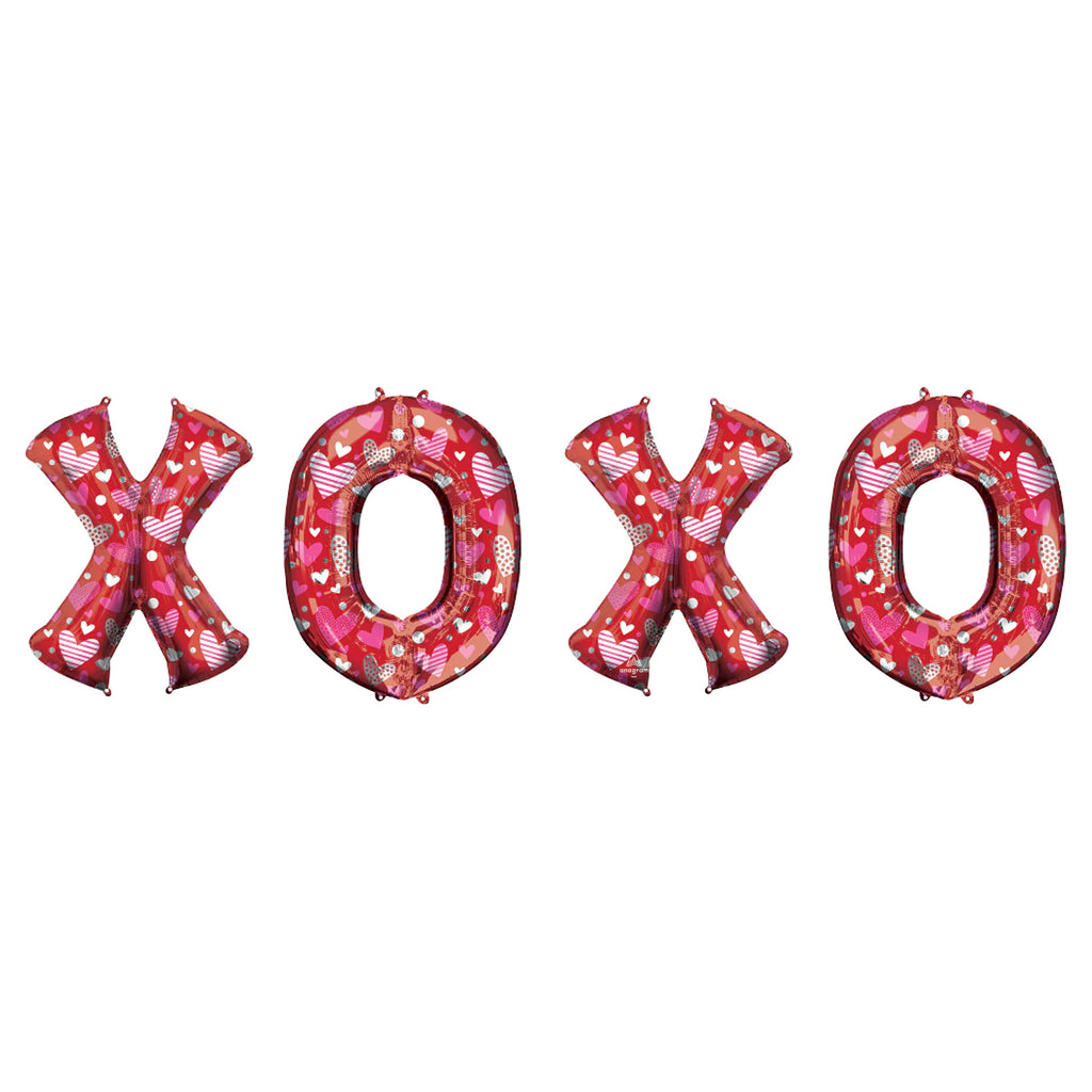 "XOXO" Letter Bunch Foil Balloons